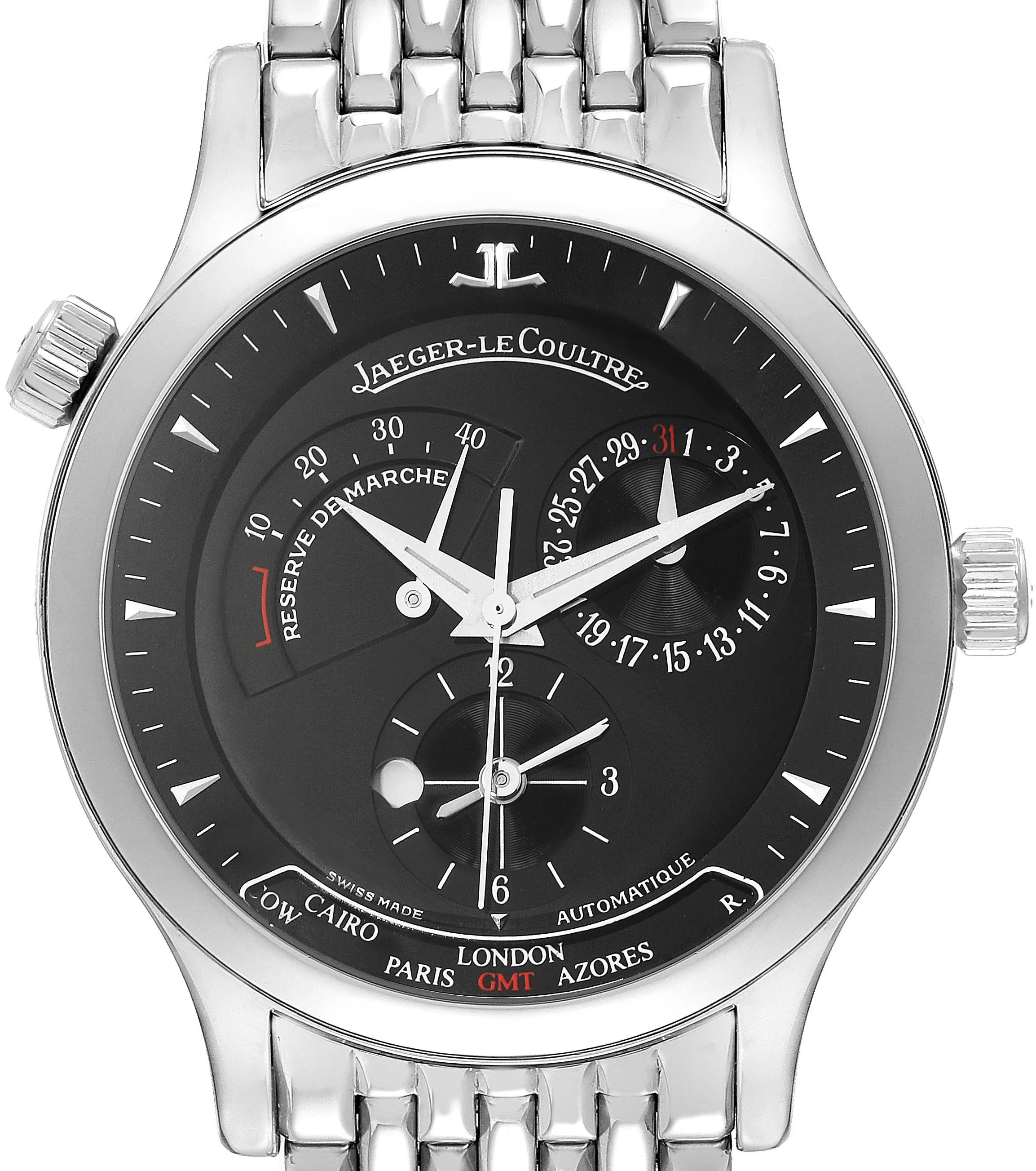 Jaeger-LeCoultre Master Geographic Q1428170 39mm Stainless steel Black