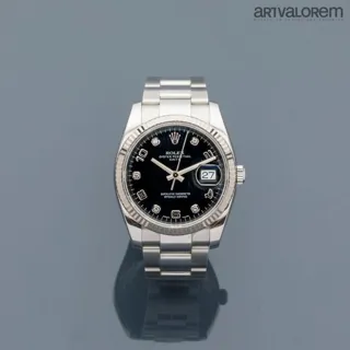 Rolex Oyster Perpetual Date 115234 Stainless steel Black