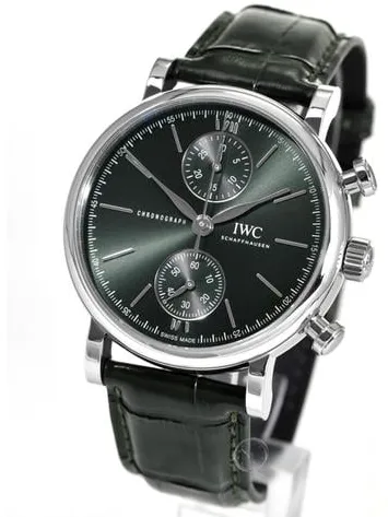 IWC Portofino Chronograph IW391405 39mm Stainless steel Green