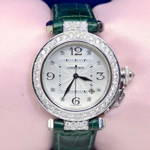 Cartier Pasha 2528 32mm White gold Silver