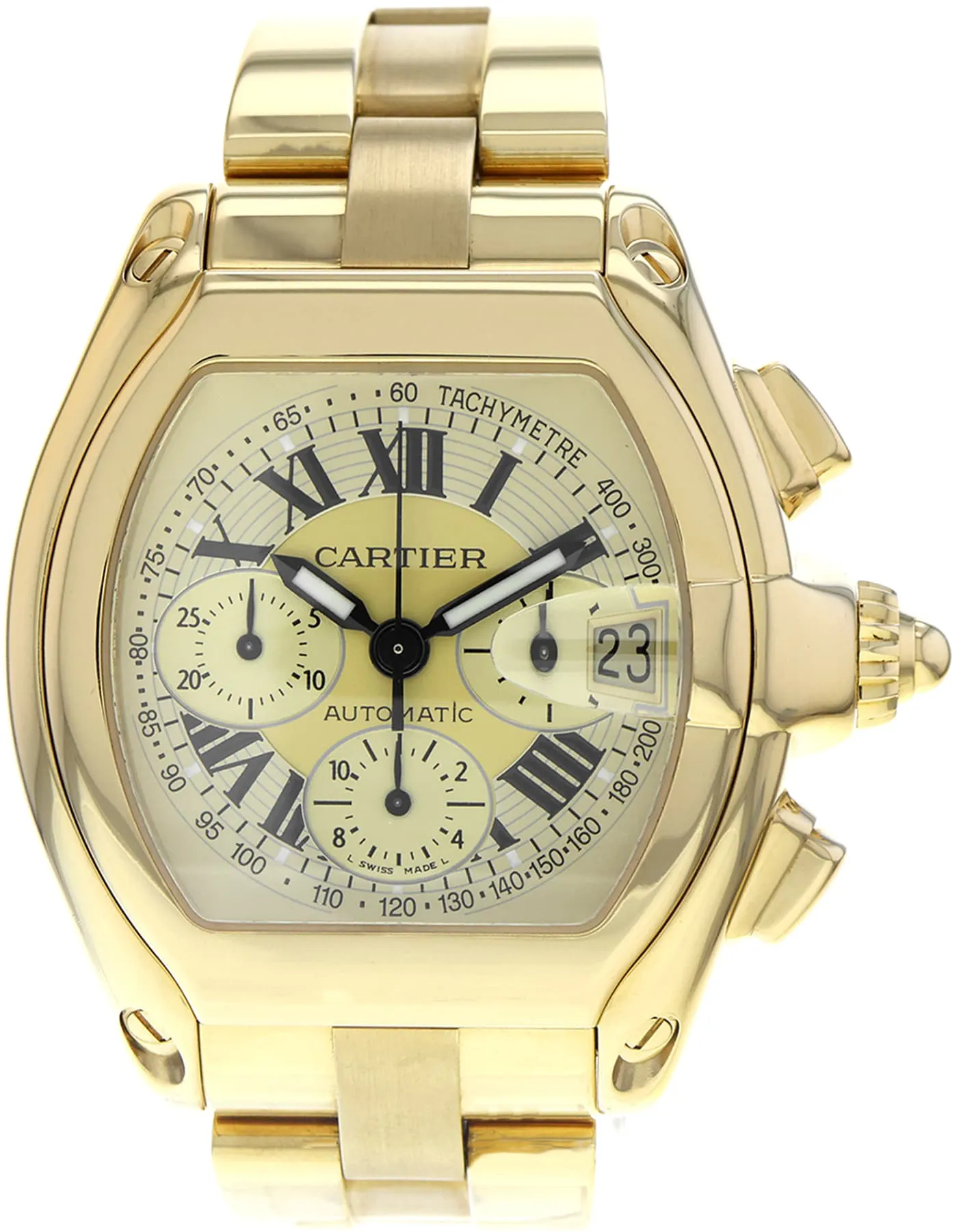 Cartier Roadster 2619 48mm Yellow gold Champagne