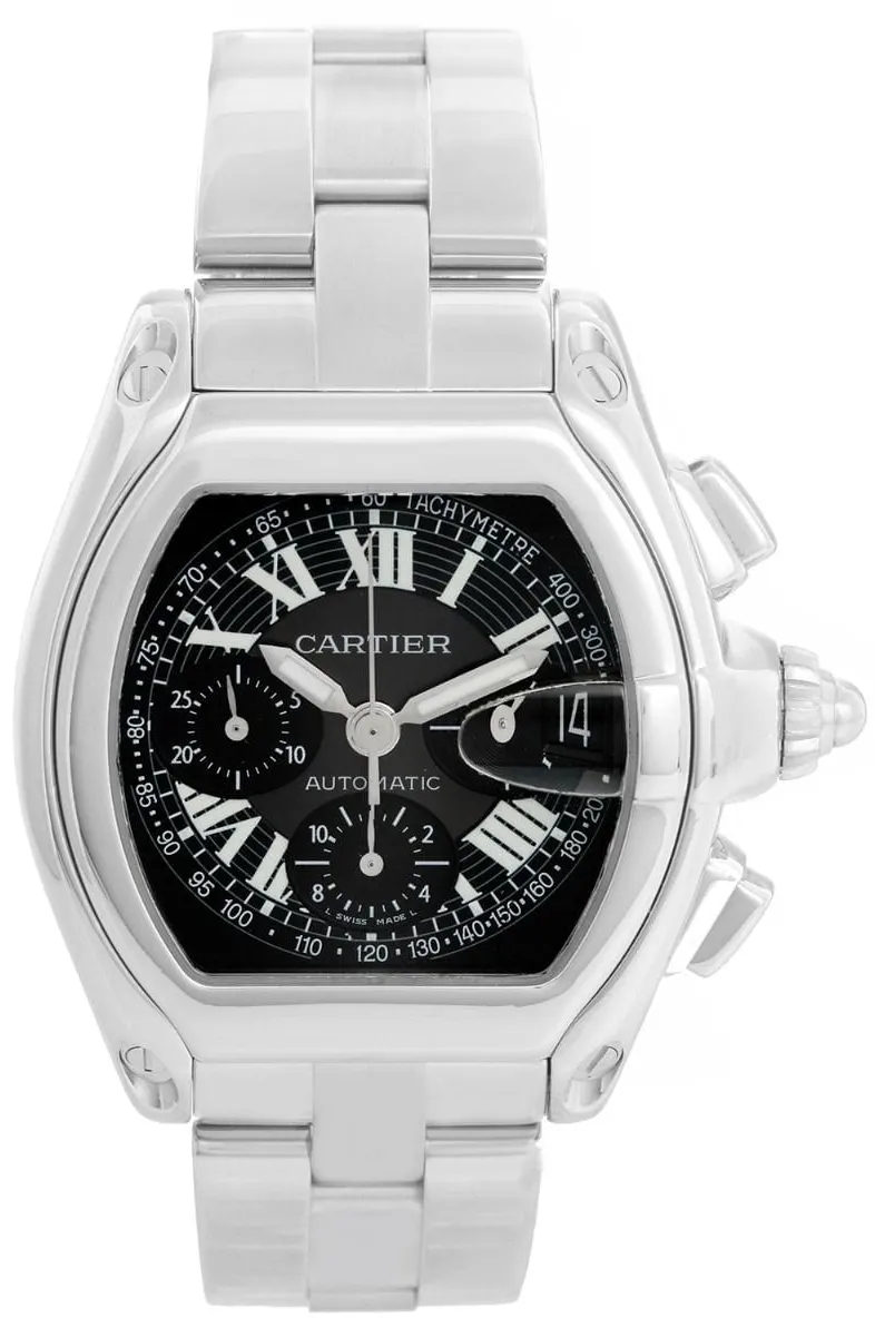 Cartier Roadster W62007X6 49mm Stainless steel Black