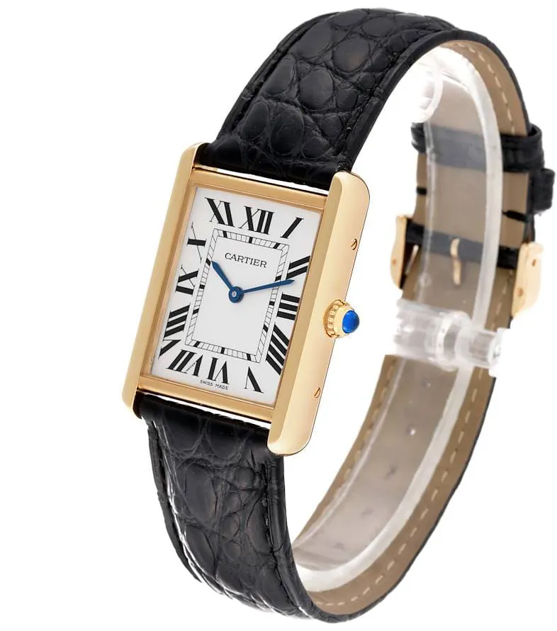 Cartier Tank Solo W1018855. 35mm Yellow gold Silver 1