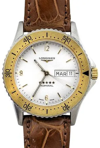 Longines Admiral nullmm Yellow gold and stainless steel White