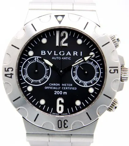 Bulgari Diagono SCB38S 38mm Stainless steel Black