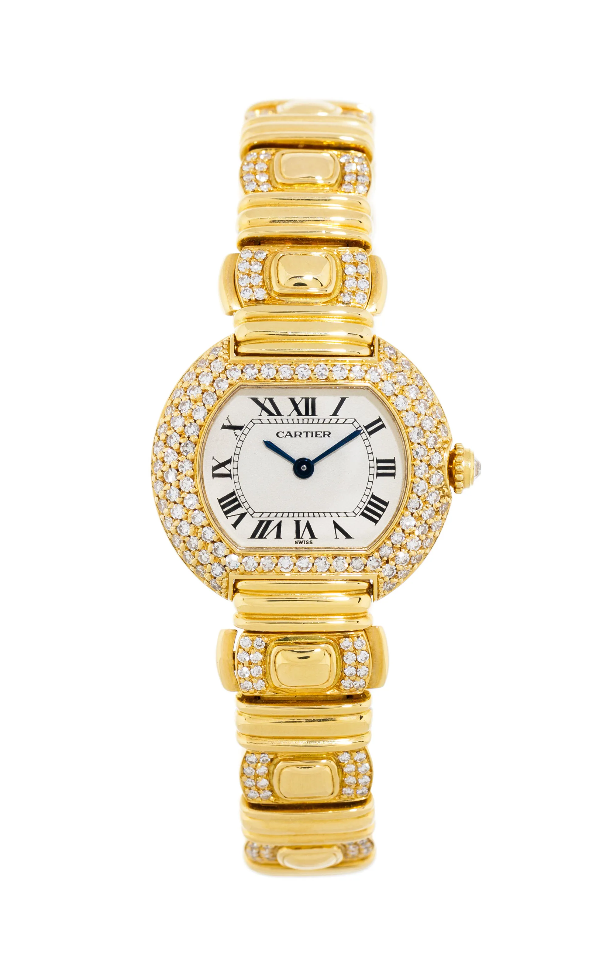 Cartier Ellipse 26mm Yellow gold and Diamond Silver