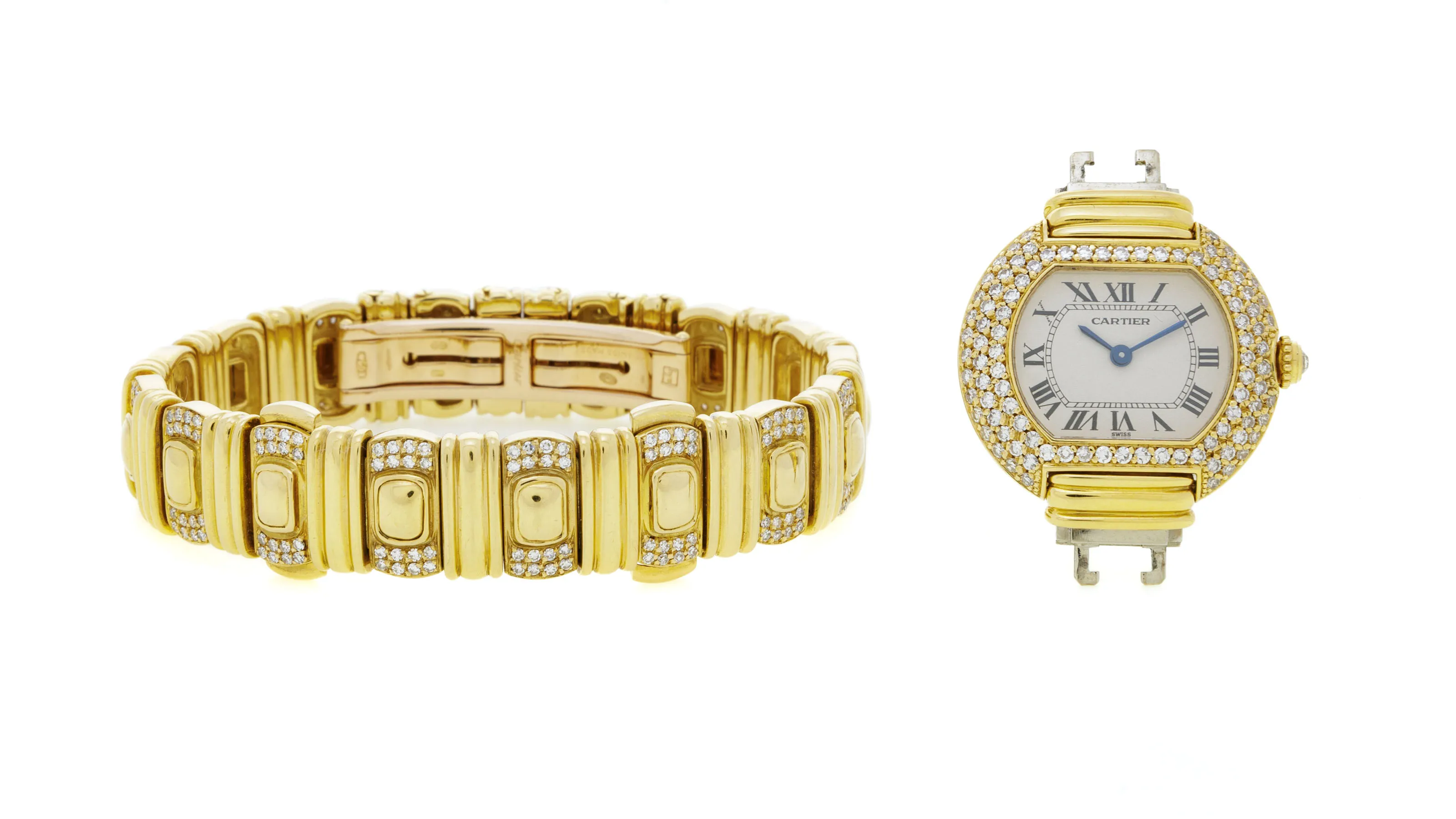 Cartier Ellipse 26mm Yellow gold and Diamond Silver 3