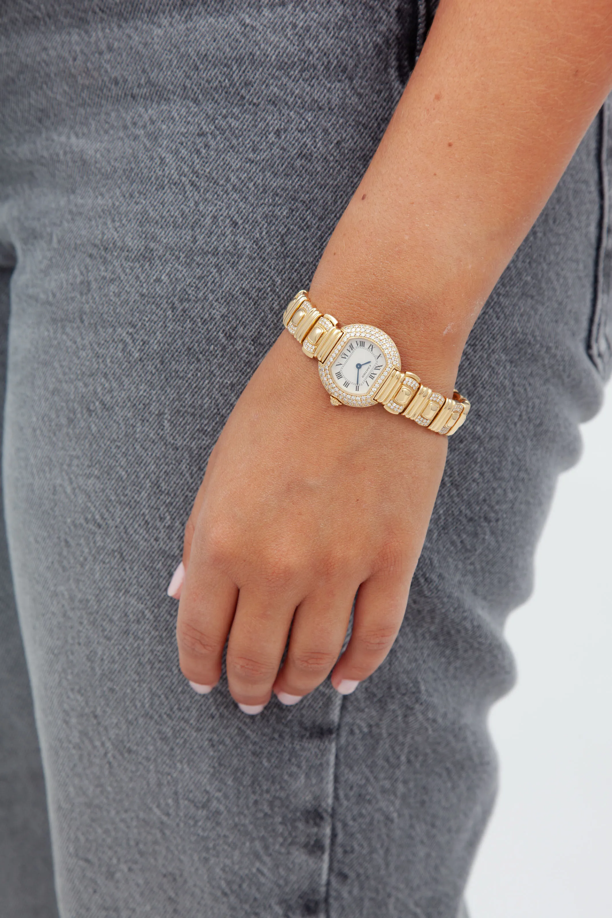 Cartier Ellipse 26mm Yellow gold and Diamond Silver 5