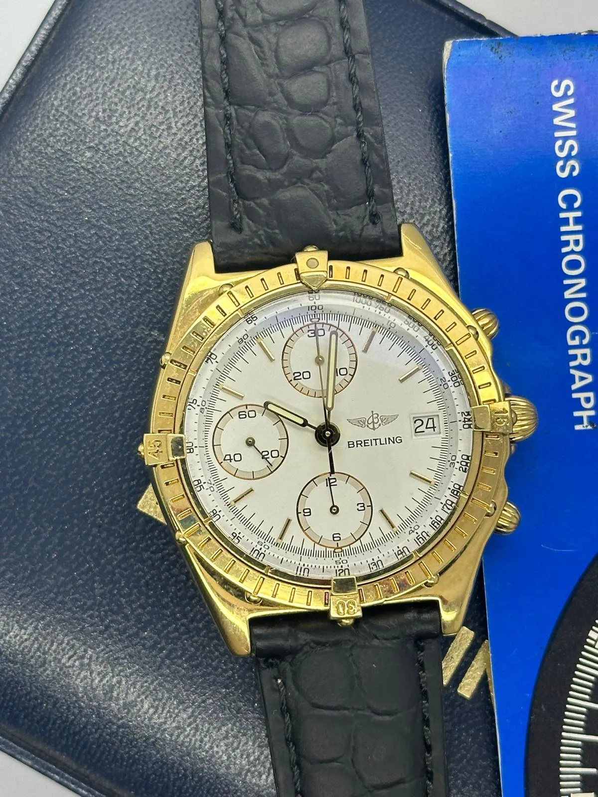 Breitling Chronomat 39mm Yellow gold and steel White