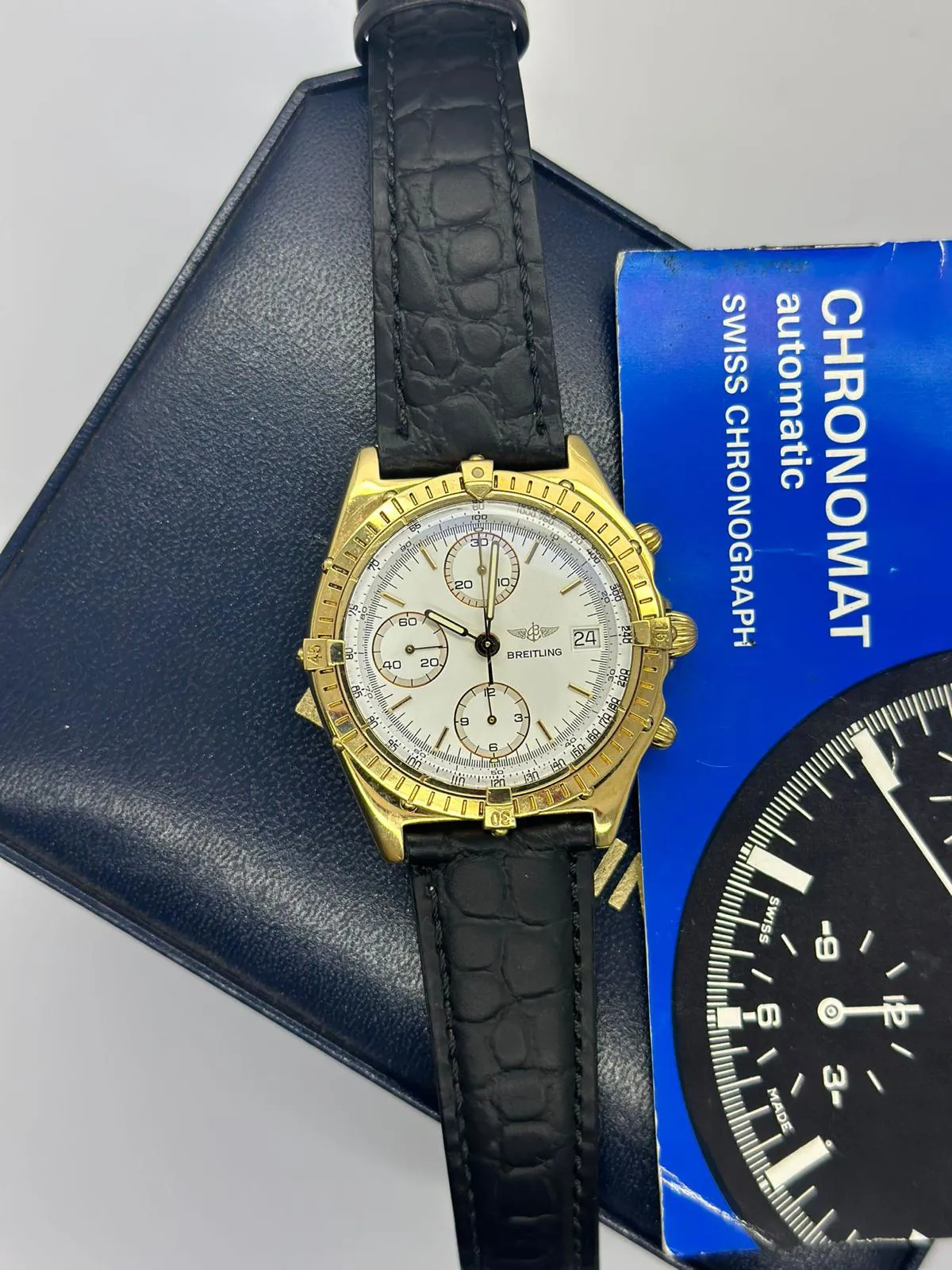 Breitling Chronomat 39mm Yellow gold and steel White 7