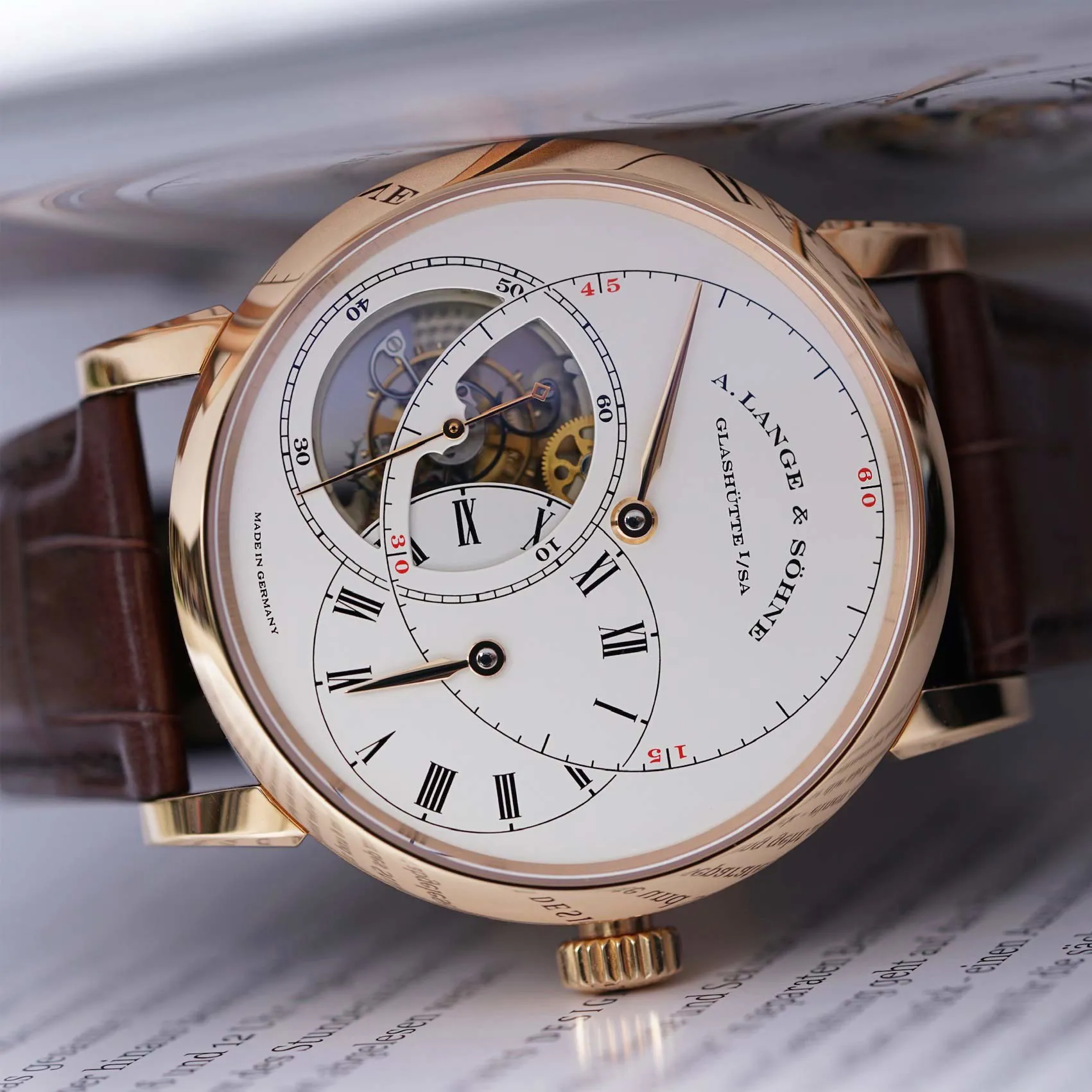 A. Lange & Söhne Richard Lange 760.032F 42mm Rose gold Silver 9