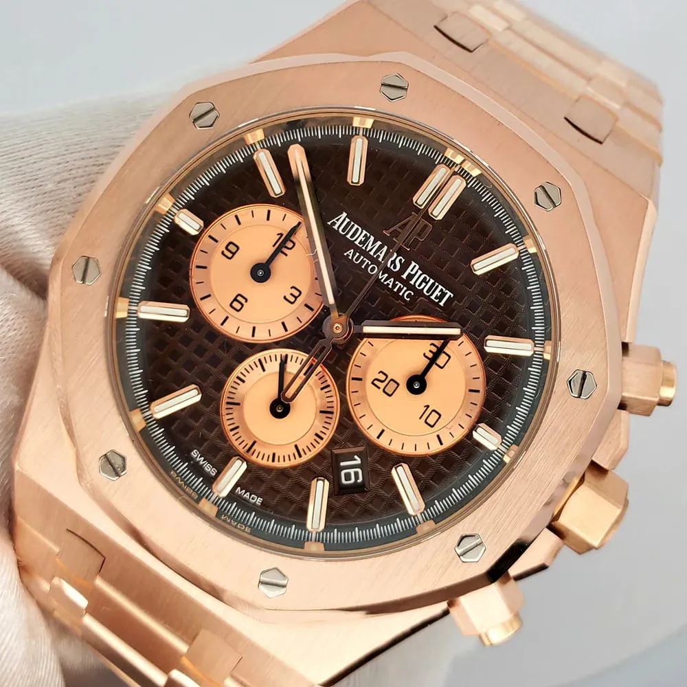 Audemars Piguet Royal Oak 26331OR.OO.D821CR.01 41mm Rose gold Brown