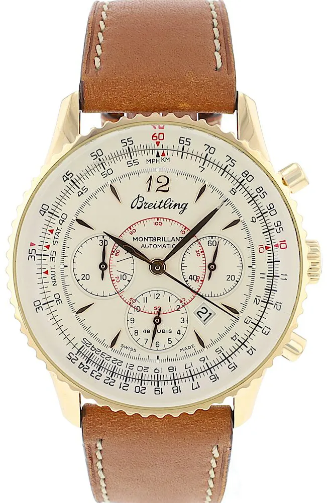 Breitling Montbrillant H41330 38mm Yellow gold •