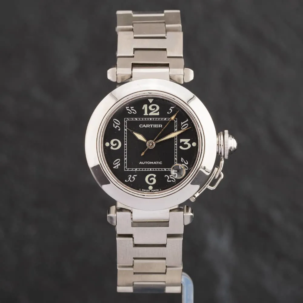 Cartier Pasha 2324 35mm Stainless steel Black