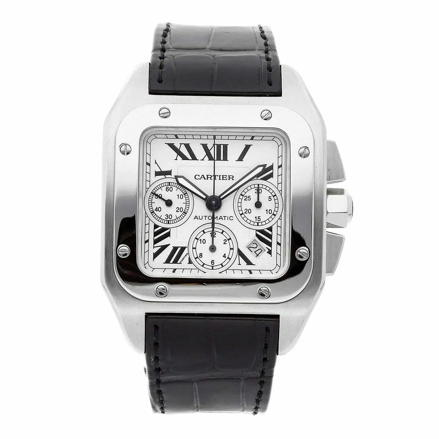 Cartier Santos W20090X8 42mm stainless Silvered opaline