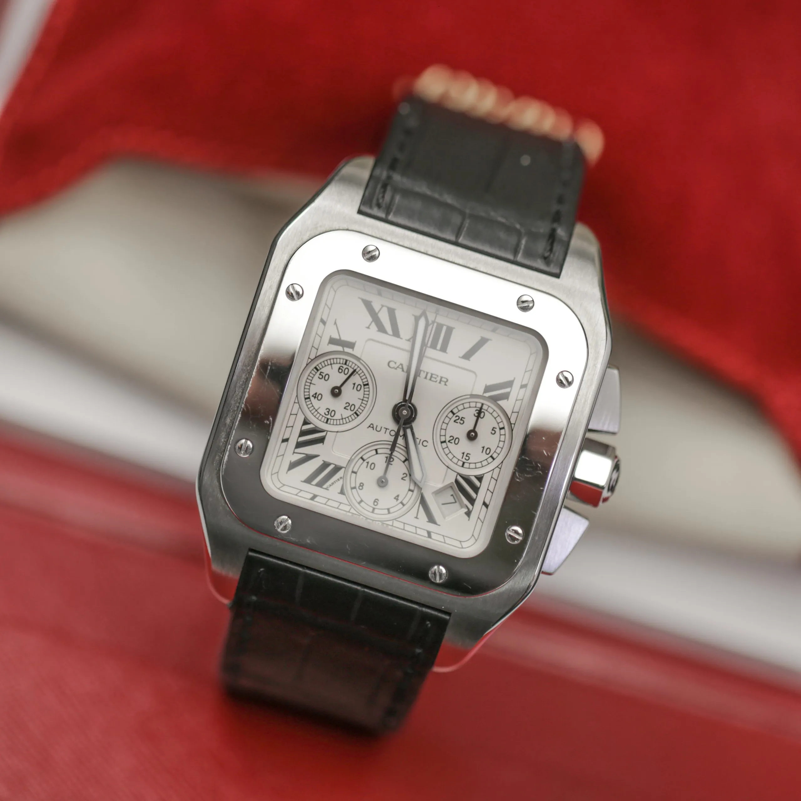 Cartier Santos W20090X8 42mm stainless Silvered opaline 2