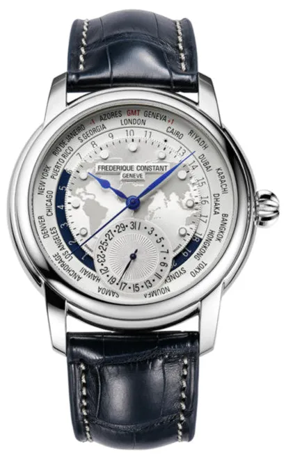 Frédérique Constant Manufacture Worldtimer FC718WM4H6 42mm Acier Silver