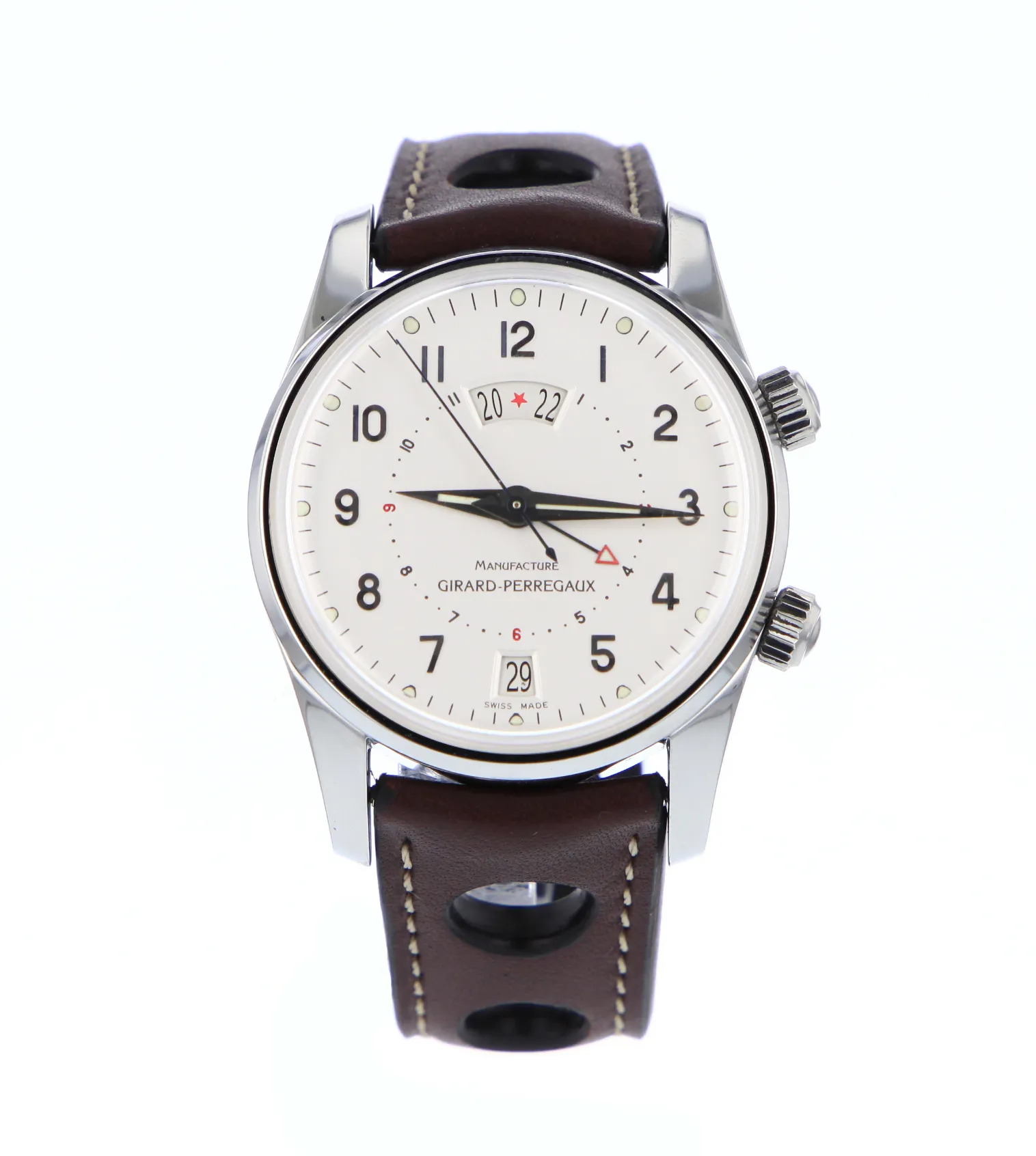 Girard-Perregaux Traveller 38mm Acier﻿ Blanc