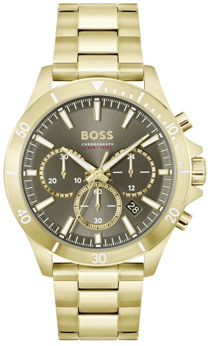 Hugo Boss Troper 1514059 44mm Yellow gold Olive green