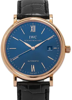 IWC Portofino IW356522 Yellow gold Blue