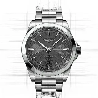 Longines Conquest L38304526 Stainless steel Black