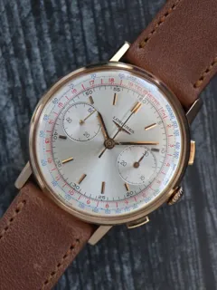 Longines Flyback Chronograph 7414 18k rose gold Silver