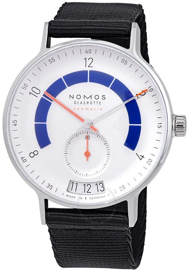 NOMOS Autobahn 1303 41mm Stainless steel Blue and White