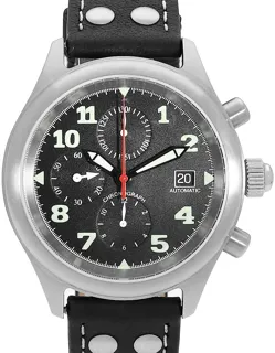 P. Nitzsche Fliegerchronograph Unikat Edelstahl Schwarz