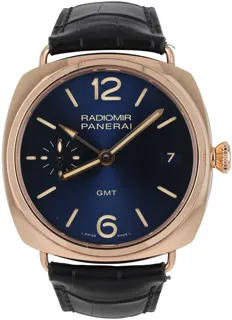 Panerai Radiomir 3 Days GMT Oro Rosso PAM 00598 Red gold Blue