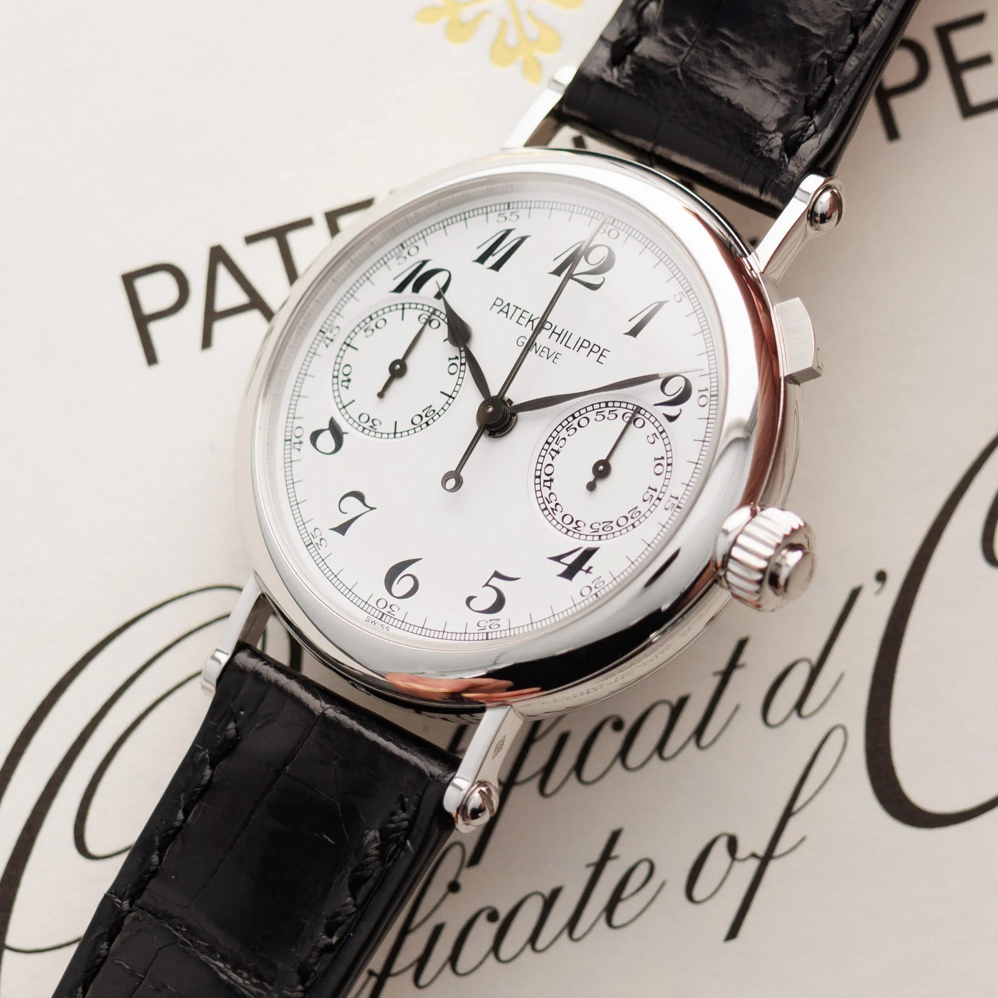 Patek Philippe Split-Seconds Chronograph 5959P-001 33mm Platinum  White with Breguet Numerals 3