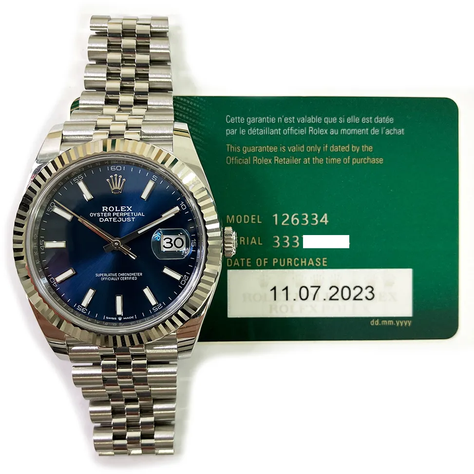 Rolex Datejust 126334 41mm Stainless steel Blue