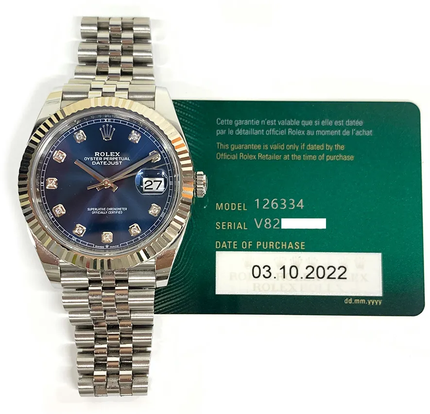 Rolex Datejust 126334 41mm Stainless steel Blue