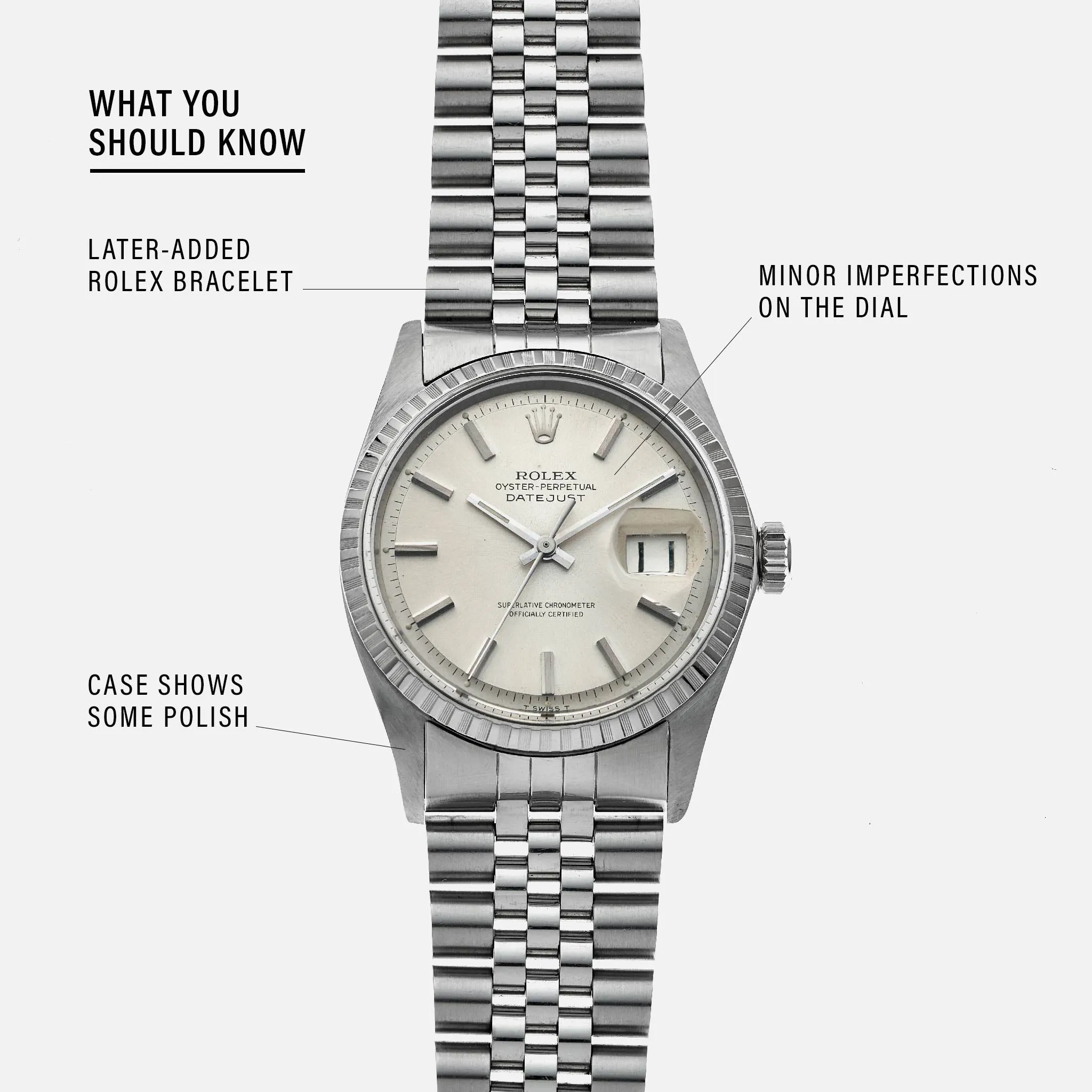 Rolex Datejust 1603 36mm Stainless steel Silvered 9