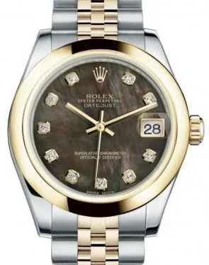 Rolex Datejust 31 178243 31mm Yellow gold and Stainless steel Black