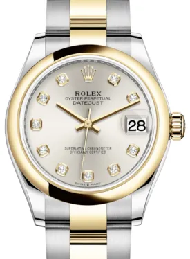 Rolex Datejust 31 278243 31mm Yellow gold and Stainless steel Silver