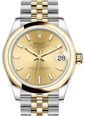 Rolex Datejust 31 278243 31mm Yellow gold and Stainless steel Champagne