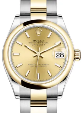 Rolex Datejust 31 278243 31mm Yellow gold and Stainless steel Champagne