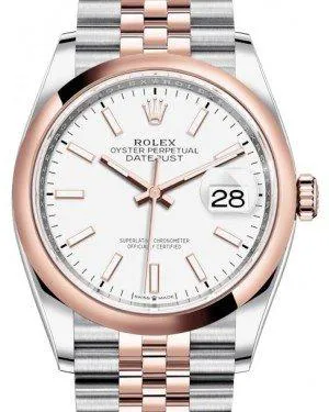 Rolex Datejust 36 126201 36mm Rose gold and Stainless steel White