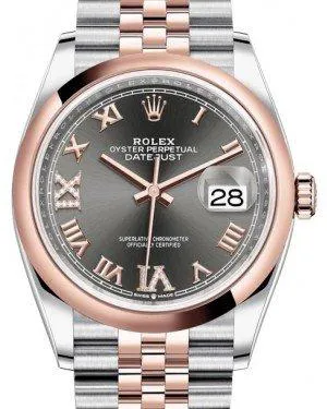 Rolex Datejust 36 126201 36mm Rose gold and Stainless steel Dark Rhodium