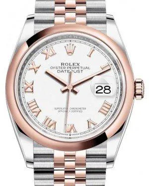 Rolex Datejust 36 126201 36mm Rose gold and Stainless steel White