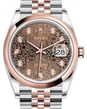 Rolex Datejust 36 126201 36mm Rose gold and Stainless steel Brown