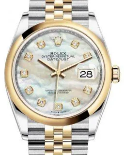 Rolex Datejust 36 126203 Yellow gold and Stainless steel White