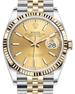 Rolex Datejust 36 126233 Yellow gold and Stainless steel Champagne