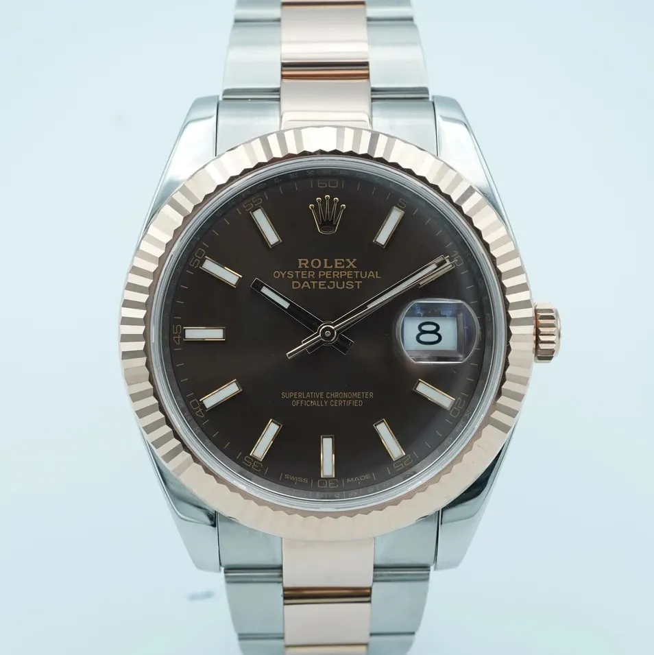 Rolex Datejust 41 126331-0001 41mm Oystersteel and Everose gold Brown