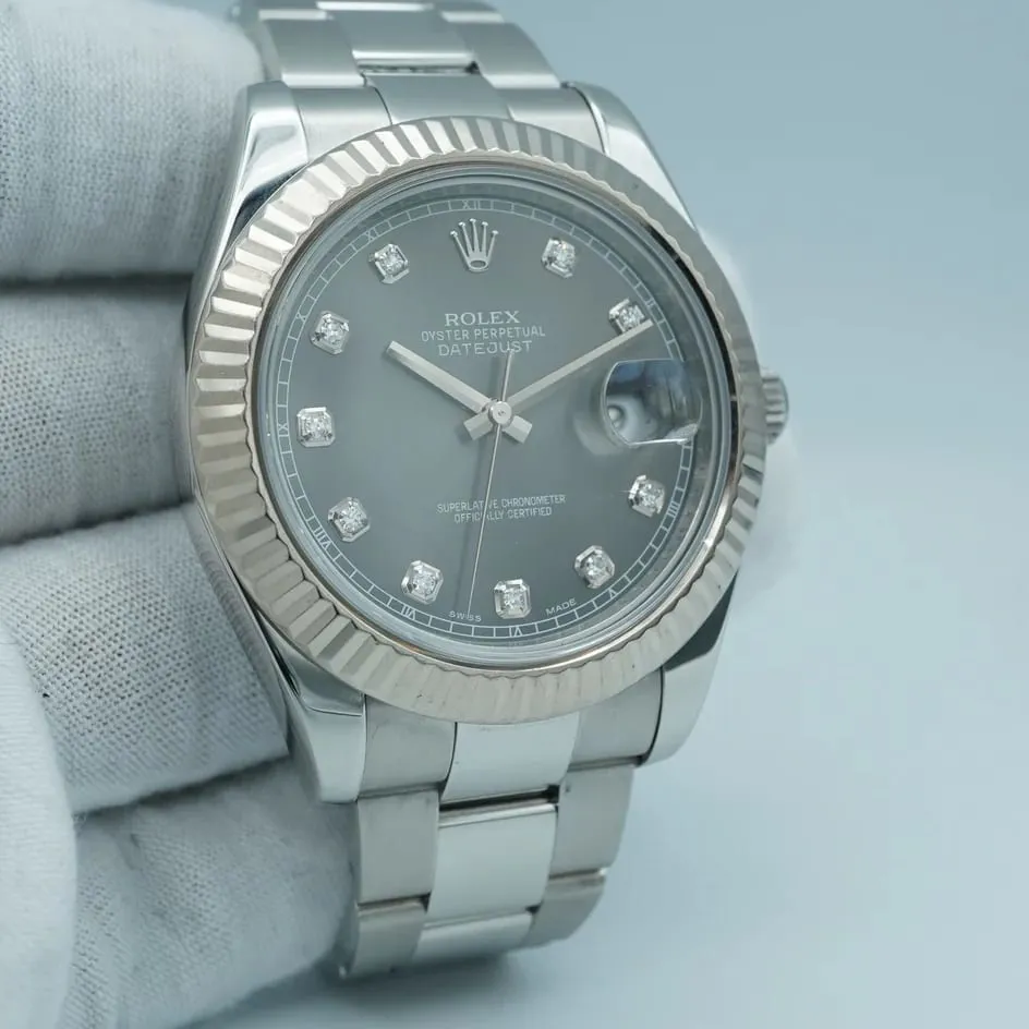 Rolex Datejust II 116334-0009 41mm White gold Gray