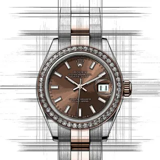 Rolex Lady-Datejust 279381RBR Rose gold Braun