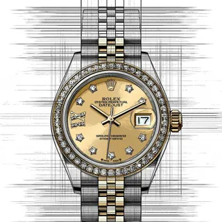 Rolex Lady-Datejust 279383RBR Yellow gold Golden