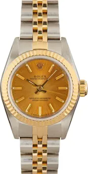 Rolex Oyster Perpetual 67193 24mm Yellow gold and Stainless steel Champagne