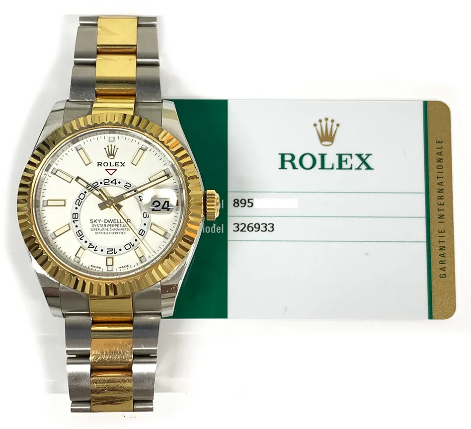 Rolex Sky-Dweller 326933 42mm Yellow gold and stainless steel Champagne