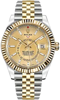 Rolex Sky-Dweller 326933 Yellow gold and Stainless steel Champagne